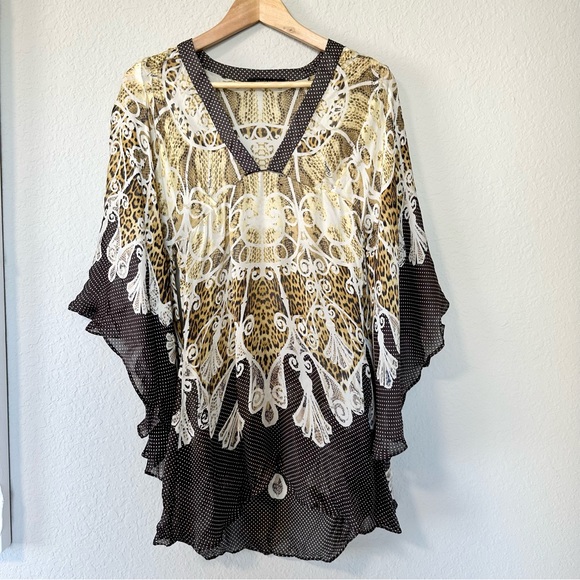 Roberto Cavalli Silk kaftan Chiffon Kimono top - Picture 4 of 15